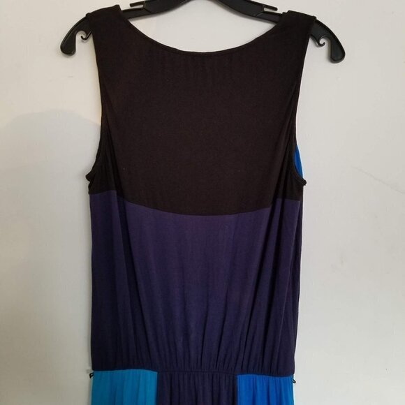 Ann Taylor Navy Color Block Sleeveless Maxi Hi Lo Handkerchief Dress Size 6 Tall - Picture 6 of 9